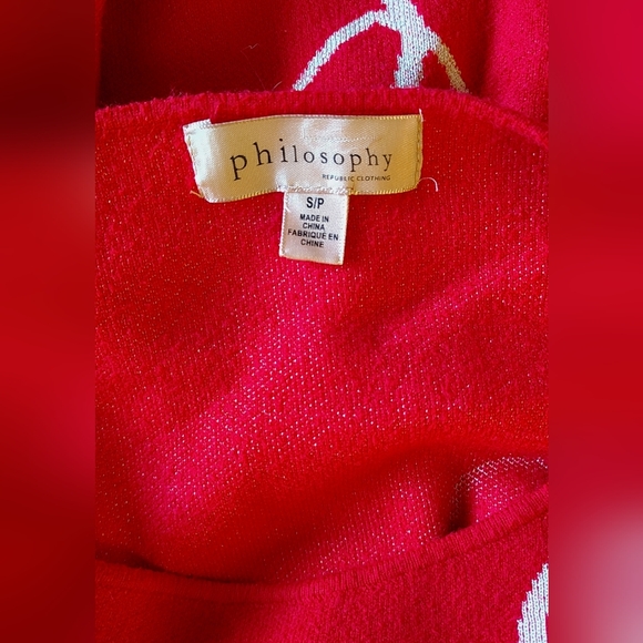 ❤️✨ Philosophy Red Heart Sweater – Size S/P NWOT ✨❤️ - Picture 6 of 6